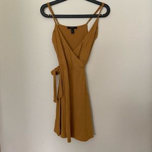 Mustard yellow wrap sundress
